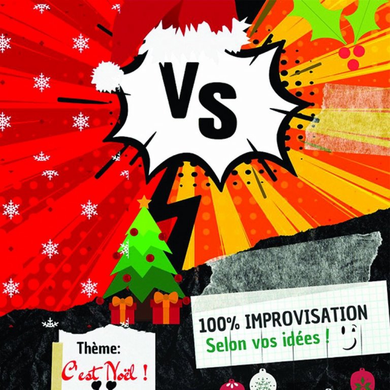 La féérie de Noël revisitée par nos improvisateurs sera-t-elle présidée par la Mère Noël, le Grinch ou un des lutins ?

Le Ring d’Impro Spécial Noël est l’un des incontournables de l’année ! Vous ne verrez qu’une seule fois ce spectacle 100% improvisation !